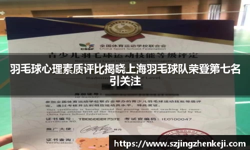 羽毛球心理素质评比揭晓上海羽毛球队荣登第七名引关注